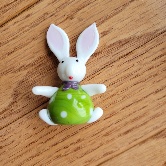 Bunny Rabbit Lapin Glass Figure Gift Easter - Picture 2 of 16